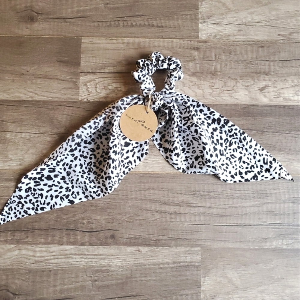 NEW Leopard Hair Ribbon Scrunchie
